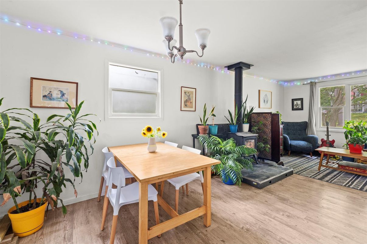 Dining room, Fireplace, Interior, Wood Texture Flooring