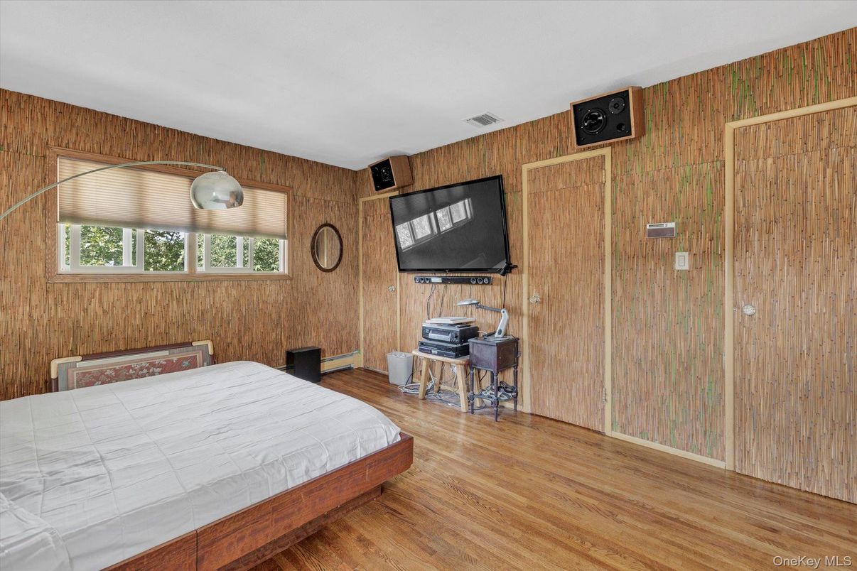 Bedroom, Interior, Wood Texture Flooring, Wooden Walls