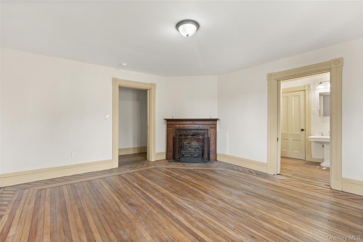 Empty room, Fireplace, Interior, Wood Texture Flooring