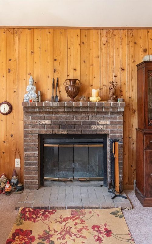 Fireplace, Interior, Wooden Walls
