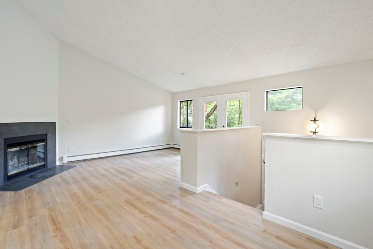 Empty room, Fireplace, Interior, Wood Texture Flooring