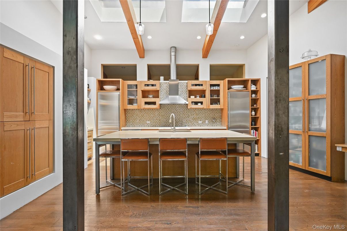 Interior, Recessed Lighting, Wooden Beams, Wood Texture Flooring