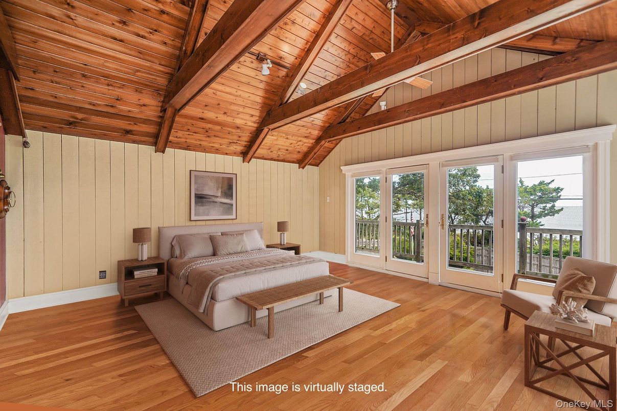 Bedroom, Interior, Water, Wooden Beams, Wooden Ceilings, Wood Texture Flooring