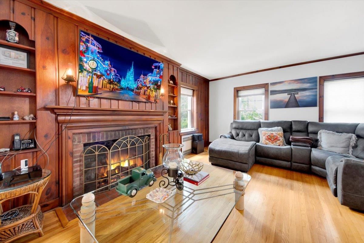 Fireplace, Interior, Living room, Wood Texture Flooring, Wooden Walls