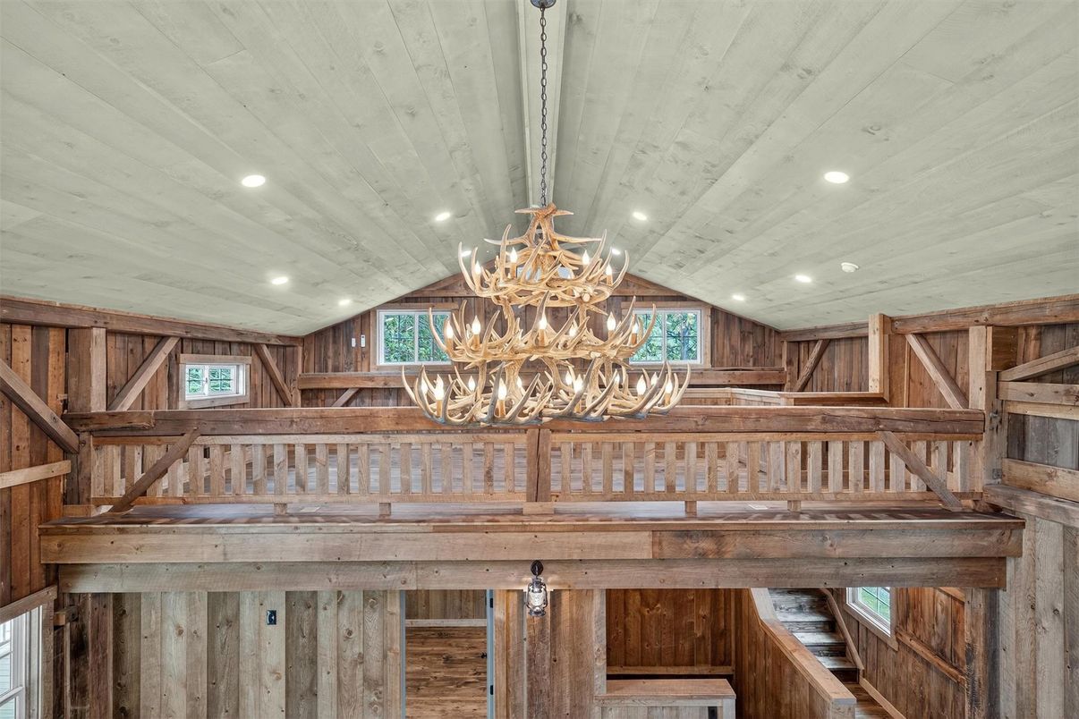 Chandelier, Interior, Recessed Lighting, Wooden Walls