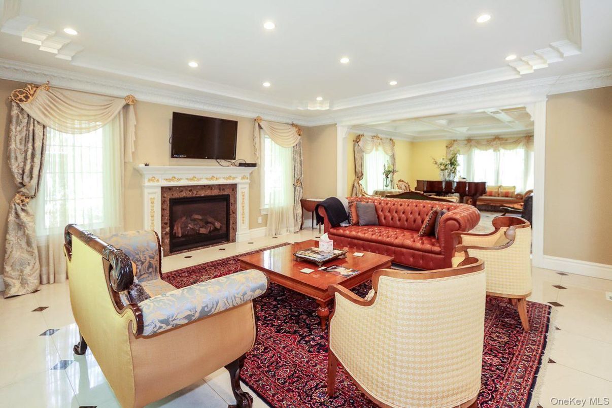Fireplace, Interior, Living room, Recessed Lighting