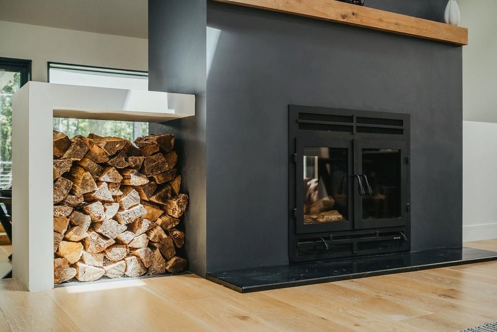Fireplace, Interior, Wood Texture Flooring