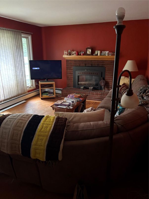 Fireplace, Interior, Living room, Wood Texture Flooring