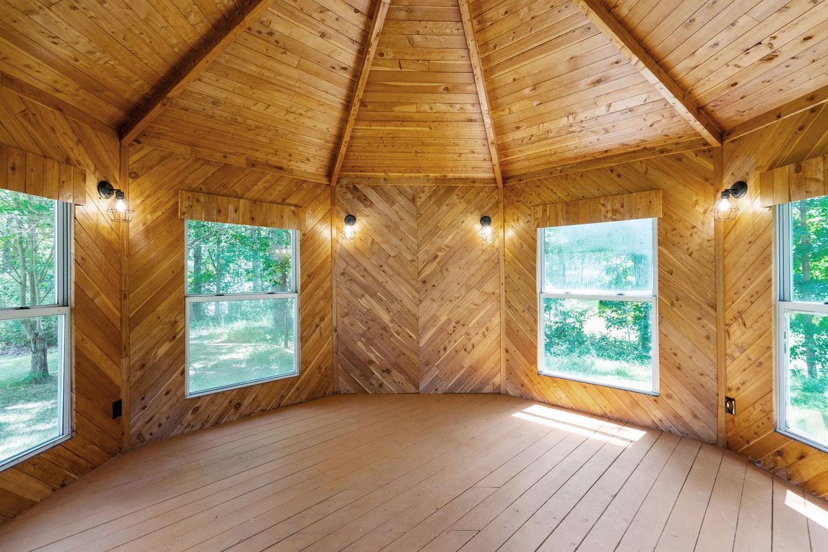 Empty room, Interior, Wooden Beams, Wooden Ceilings, Wood Texture Flooring, Wooden Walls
