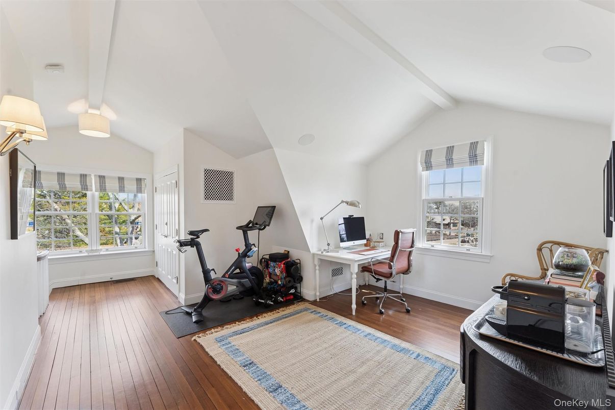 Fitness Equipment, Home Office, Interior, Wood Texture Flooring