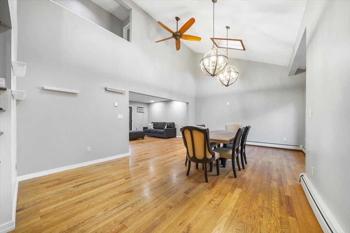 Chandelier, Dining room, Interior, Pendant Lights, Wood Texture Flooring