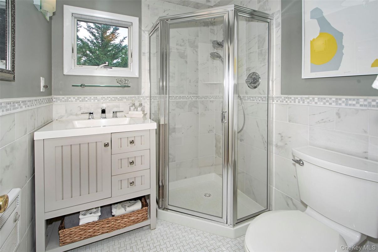 Bathroom, Glass Shower, Interior, Marble Walls