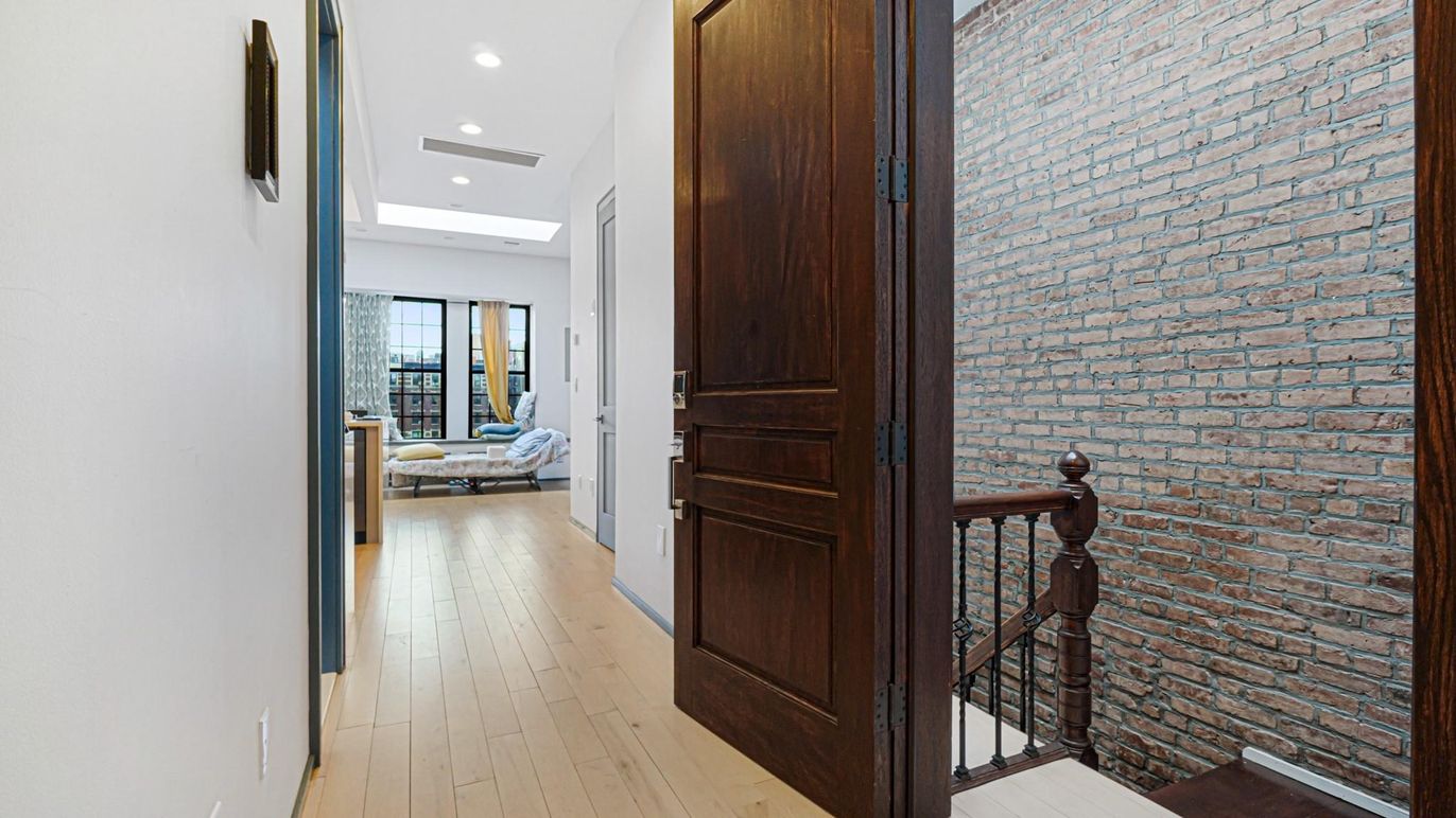 Interior, Recessed Lighting, Stone Walls, Wood Texture Flooring