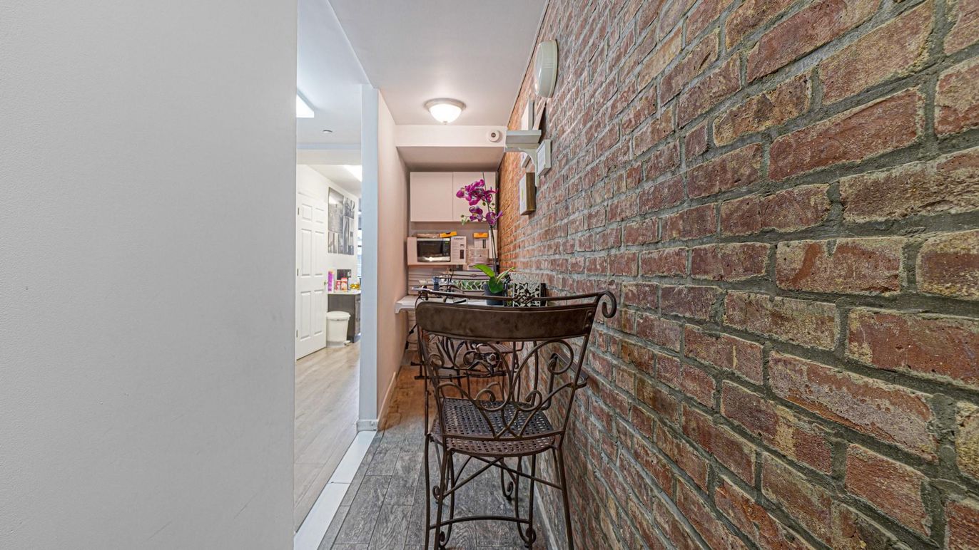 Interior, Stone Walls, Wood Texture Flooring