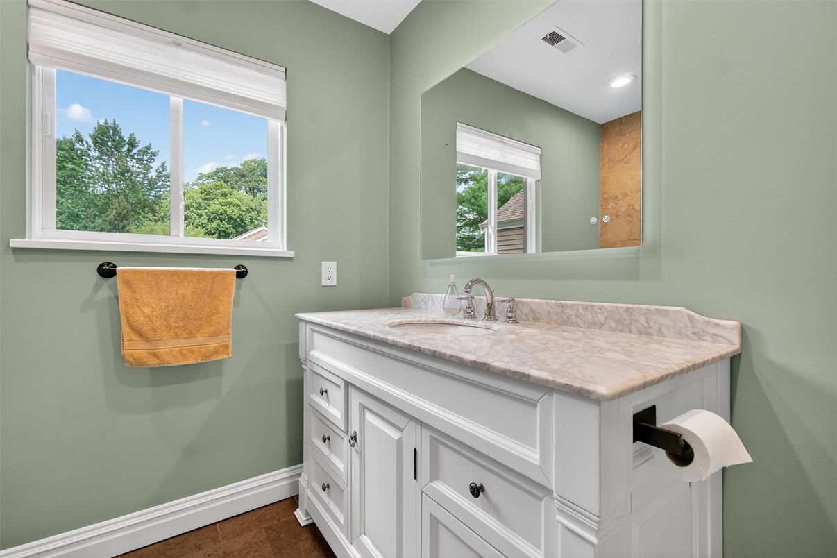 Bathroom, Interior, Recessed Lighting, Wood Texture Flooring