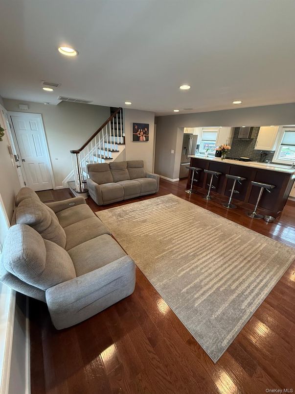 Interior, Kitchen, Living room, Recessed Lighting, Wood Texture Flooring