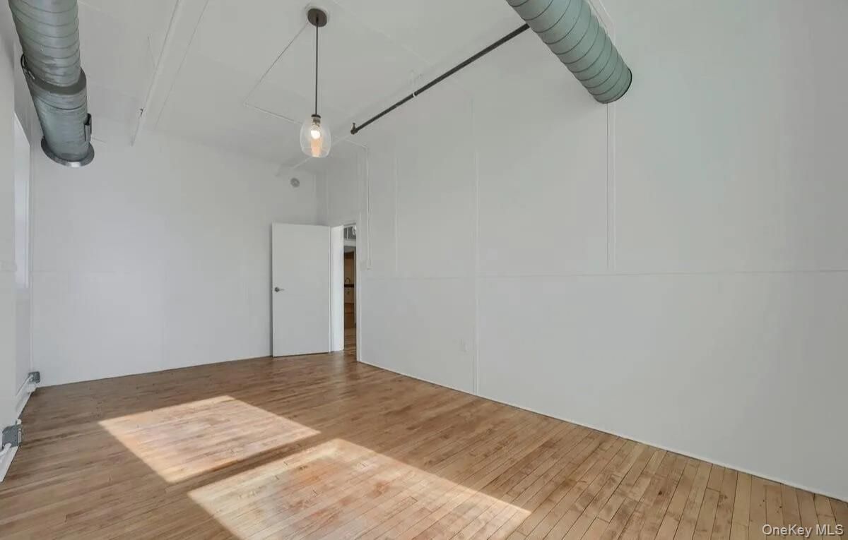 Empty room, Interior, Pendant Lights, Wood Texture Flooring
