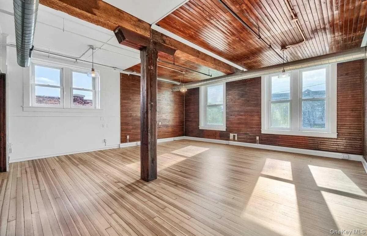 Empty room, Interior, Stone Walls, Wooden Beams, Wooden Ceilings, Wood Texture Flooring
