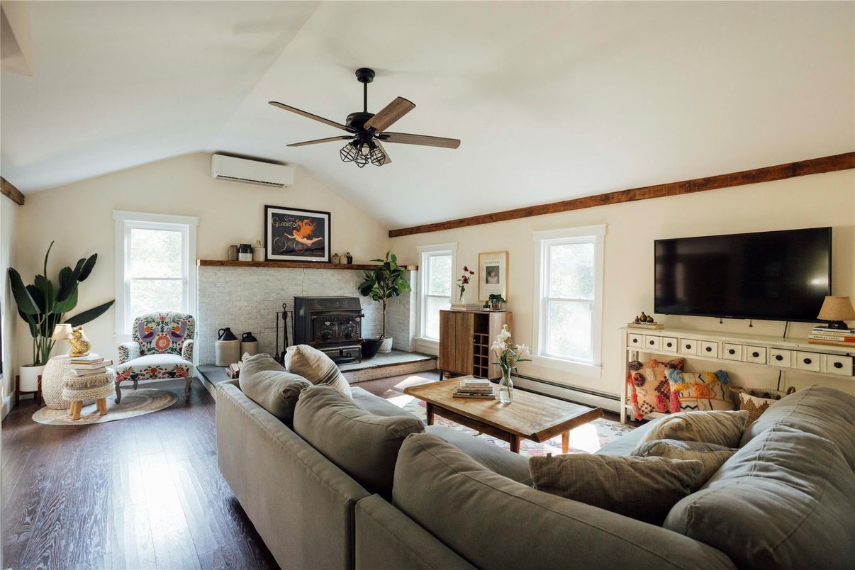 Fireplace, Interior, Living room, Wood Texture Flooring