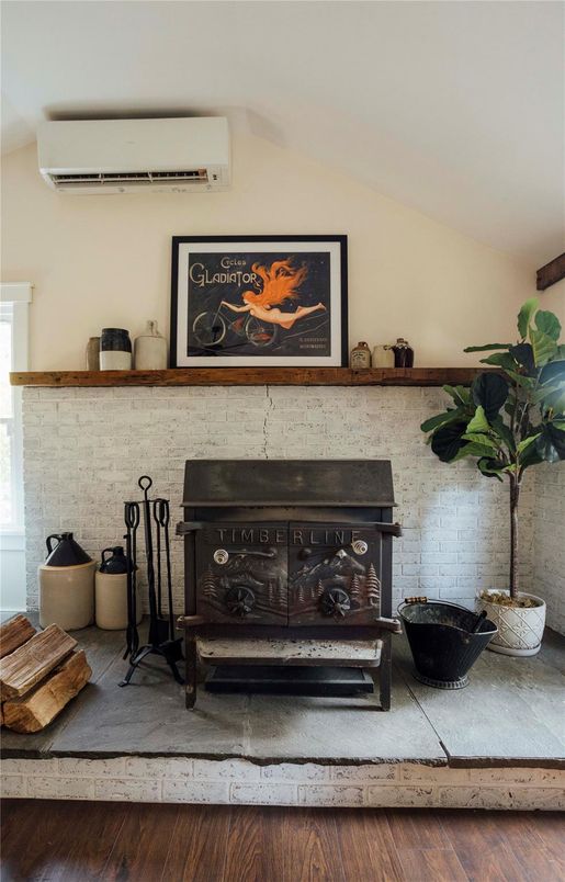 Fireplace, Interior, Wood Texture Flooring