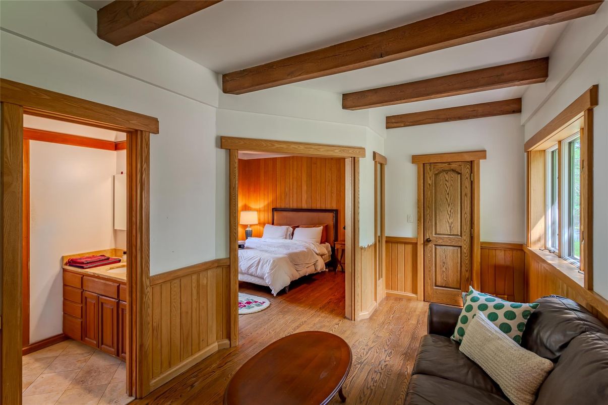 Bedroom, Interior, Wooden Beams, Wood Texture Flooring