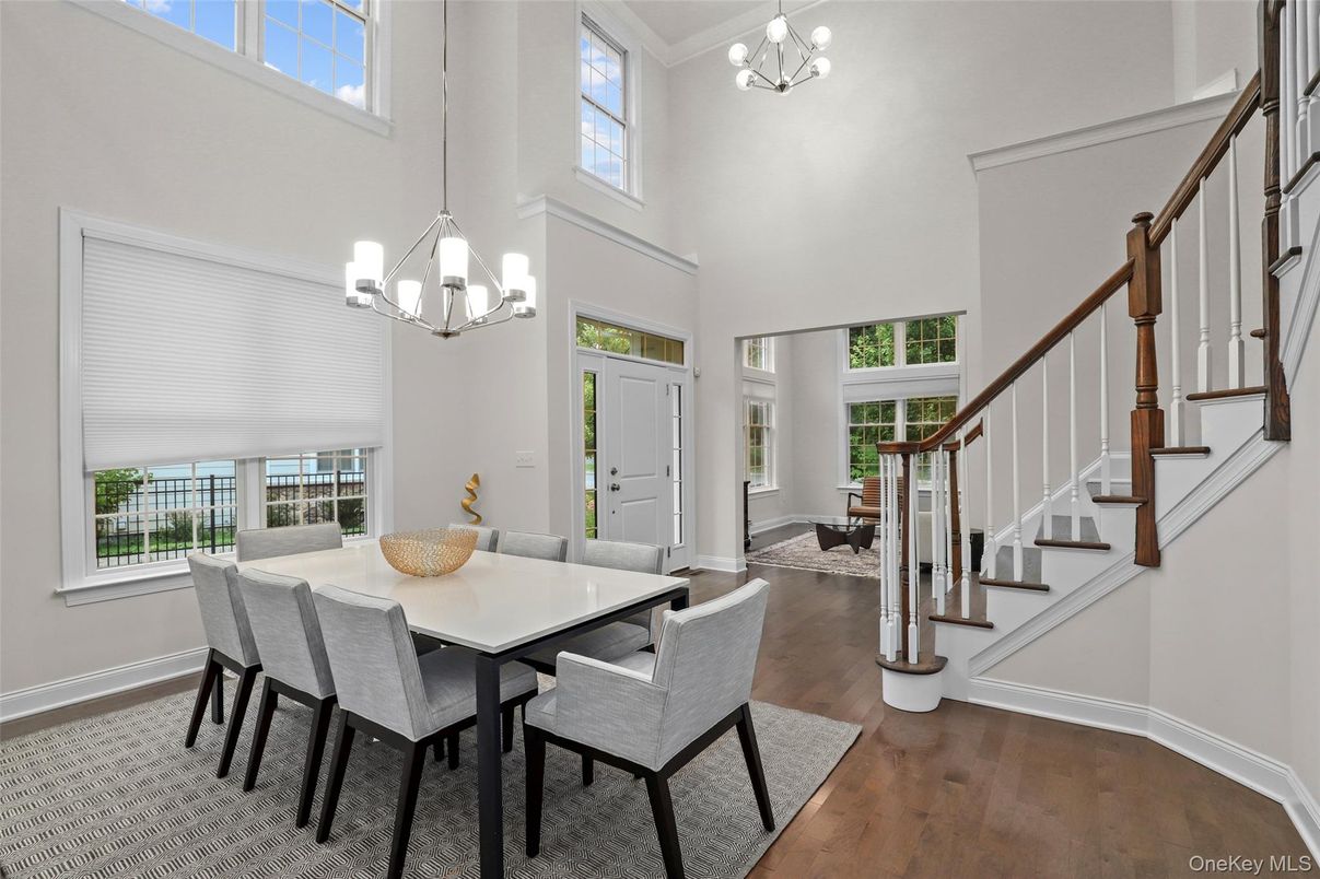 Chandelier, Dining room, Interior, Pendant Lights, Wood Texture Flooring