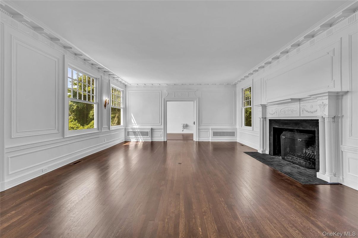 Empty room, Fireplace, Interior, Wood Texture Flooring