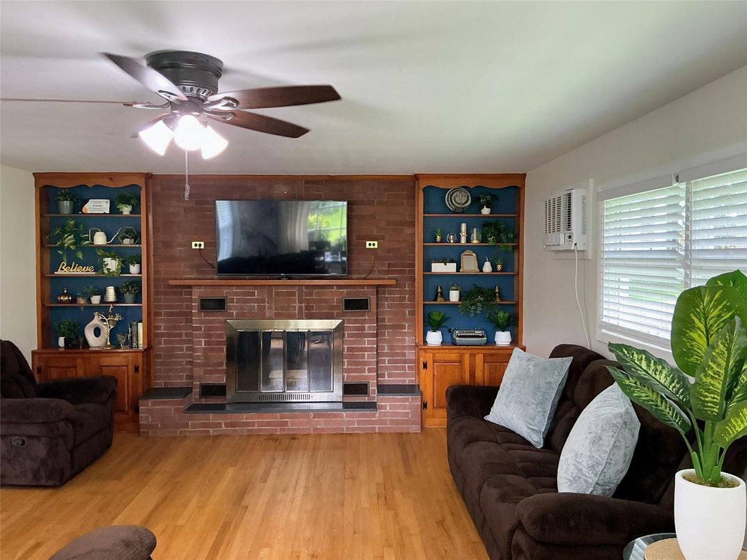 Fireplace, Interior, Living room, Stone Walls, Wood Texture Flooring