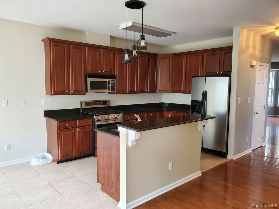 Interior, Kitchen, Pendant Lights, Stainless Steel Appliances, Wood Texture Flooring