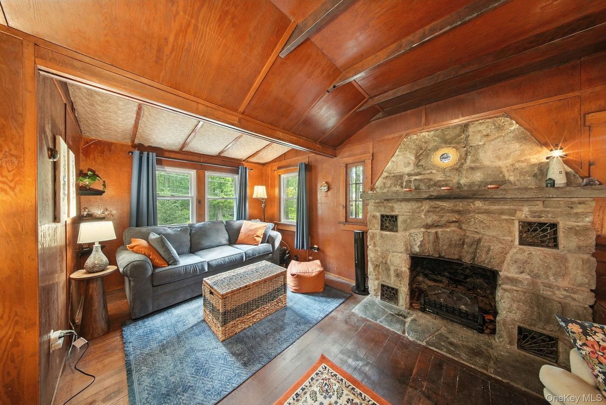 Fireplace, Interior, Living room, Stone Walls, Wooden Beams, Wooden Ceilings, Wood Texture Flooring, Wooden Walls