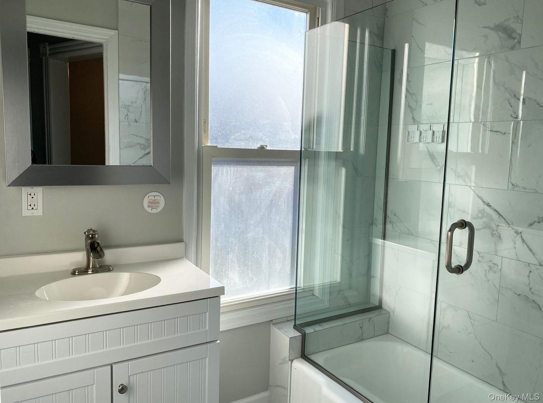 Bathroom, Glass Shower, Interior, Marble Walls