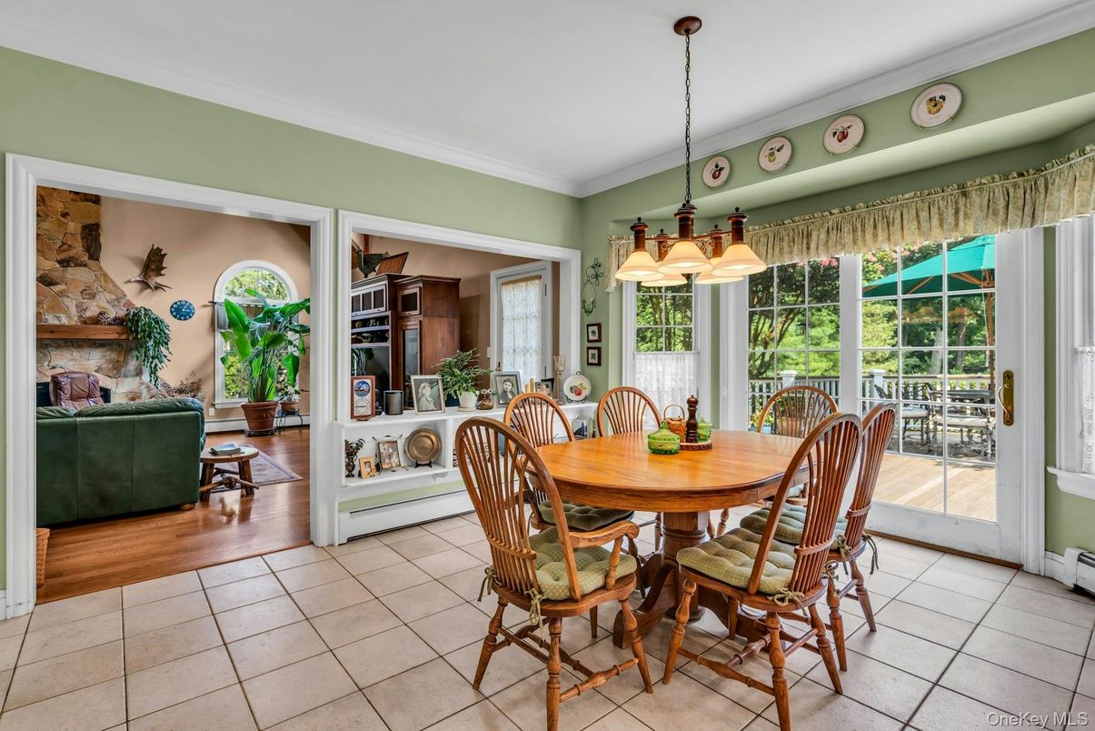 Dining room, Fireplace, Interior, Living room, Pendant Lights, Wood Texture Flooring