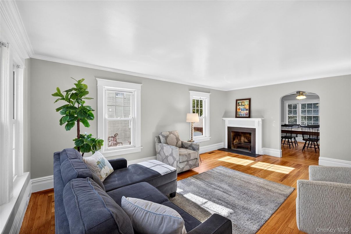 Dining room, Fireplace, Interior, Living room, Wood Texture Flooring