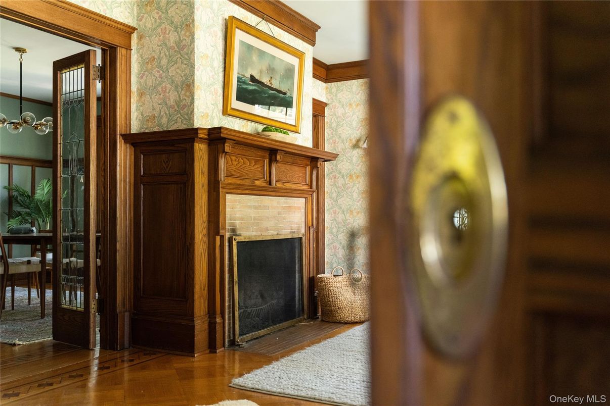 Fireplace, Interior, Wood Texture Flooring