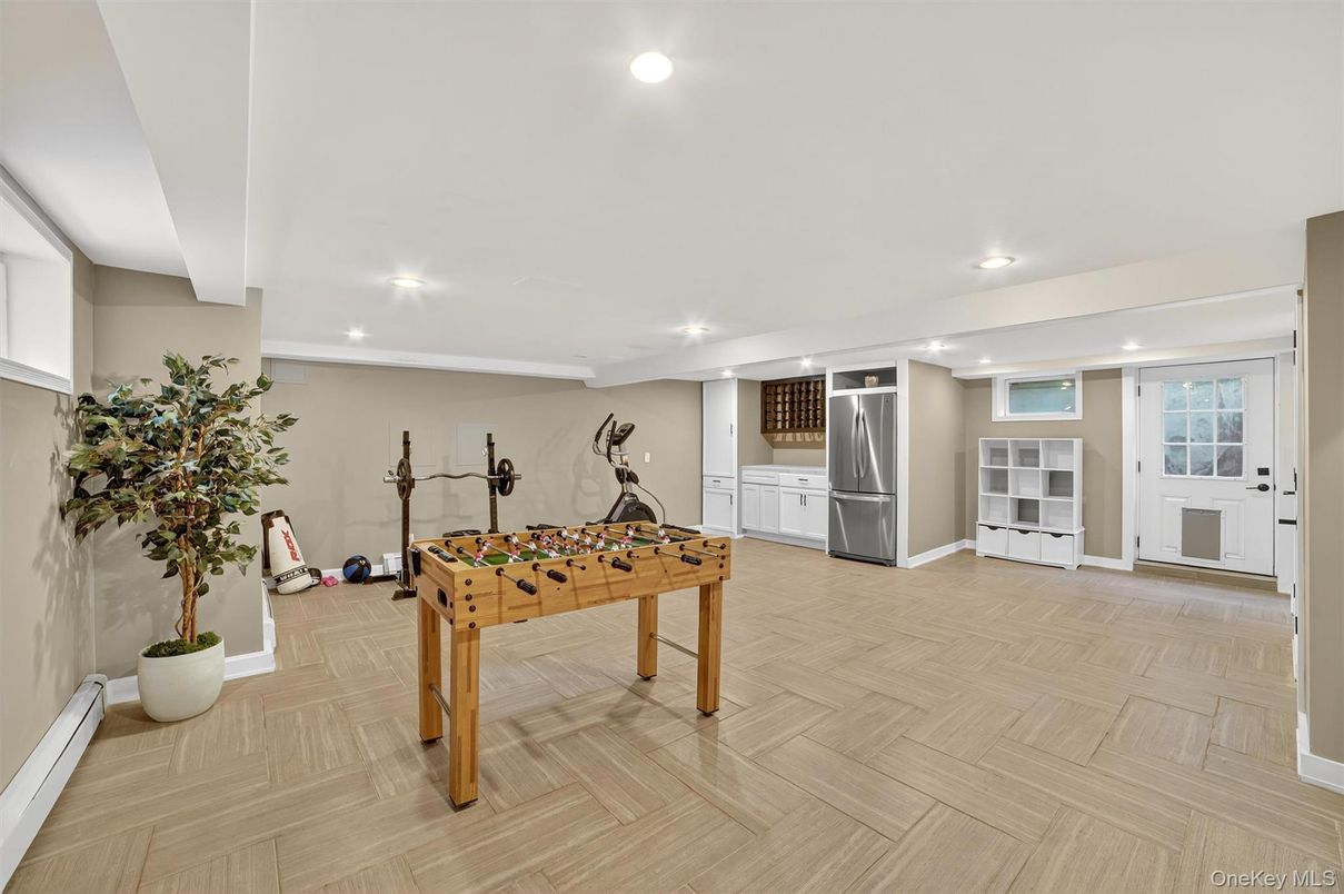 Game Room, Interior, Recessed Lighting, Wood Texture Flooring