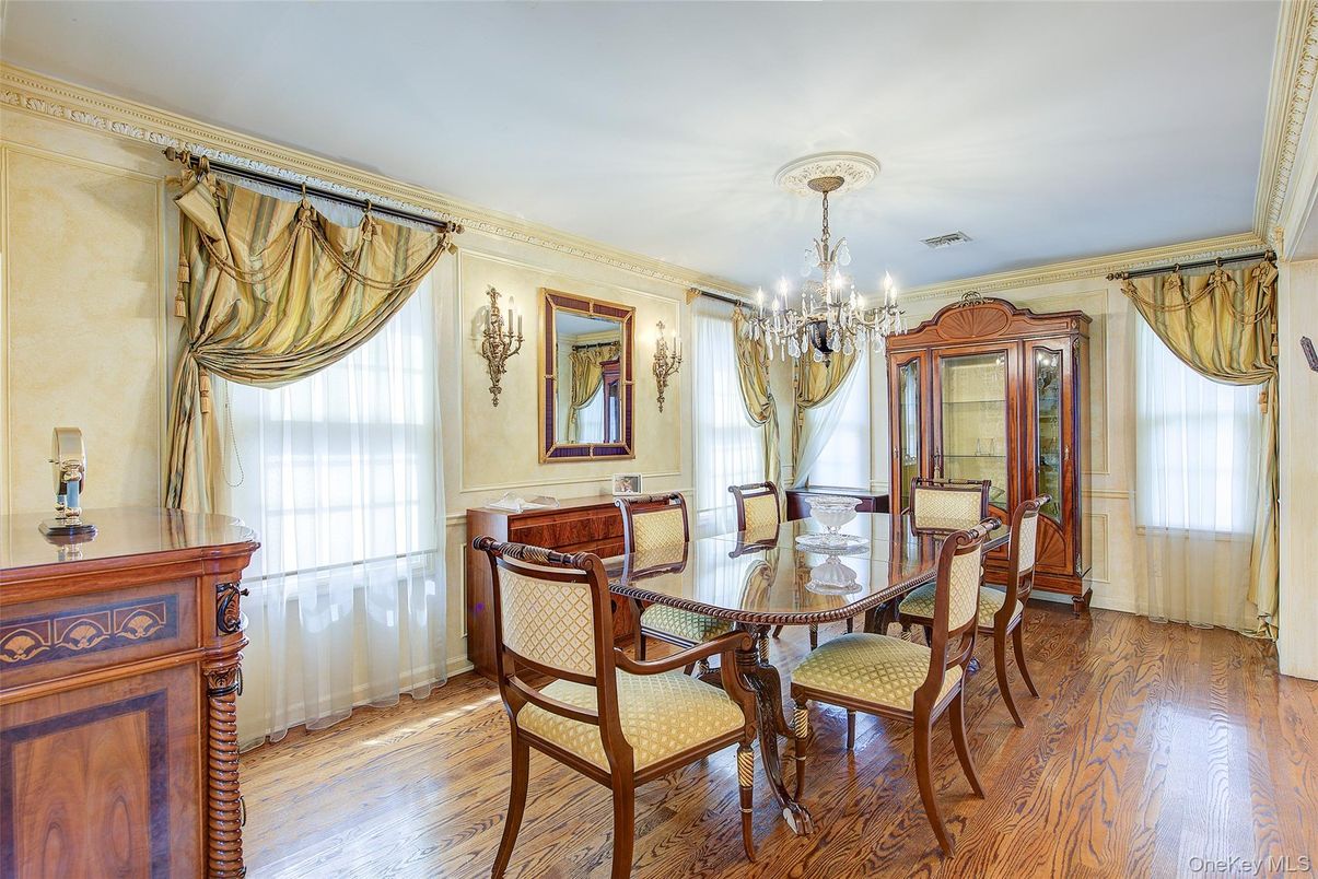 Chandelier, Dining room, Interior, Wood Texture Flooring