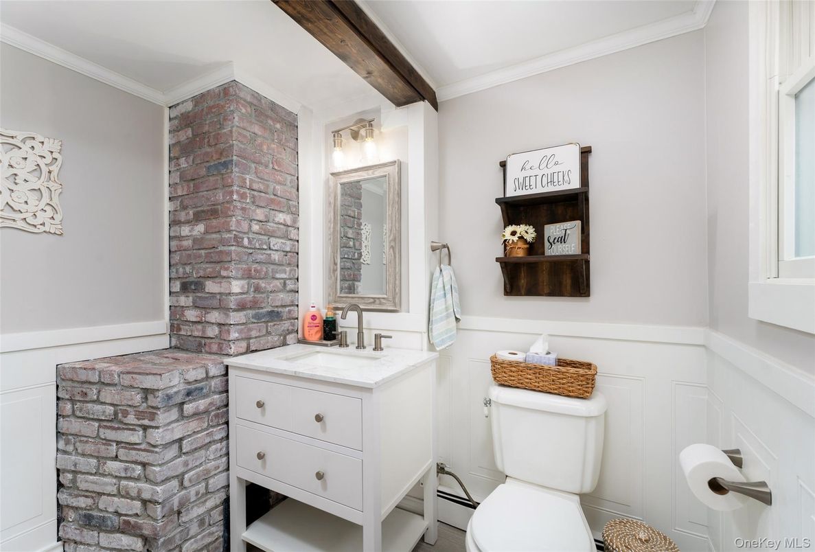 Bathroom, Interior, Wooden Beams