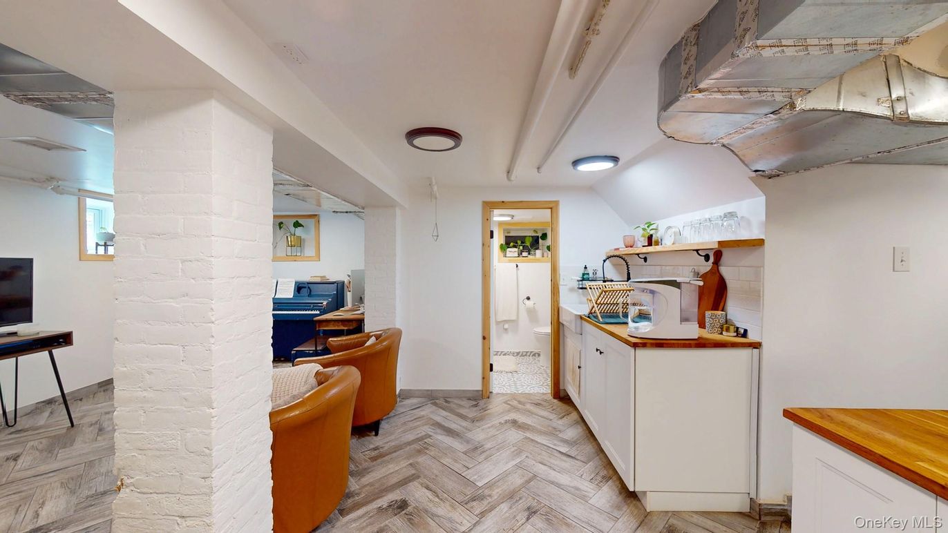 Interior, Kitchen, Stone Walls, Wood Texture Flooring