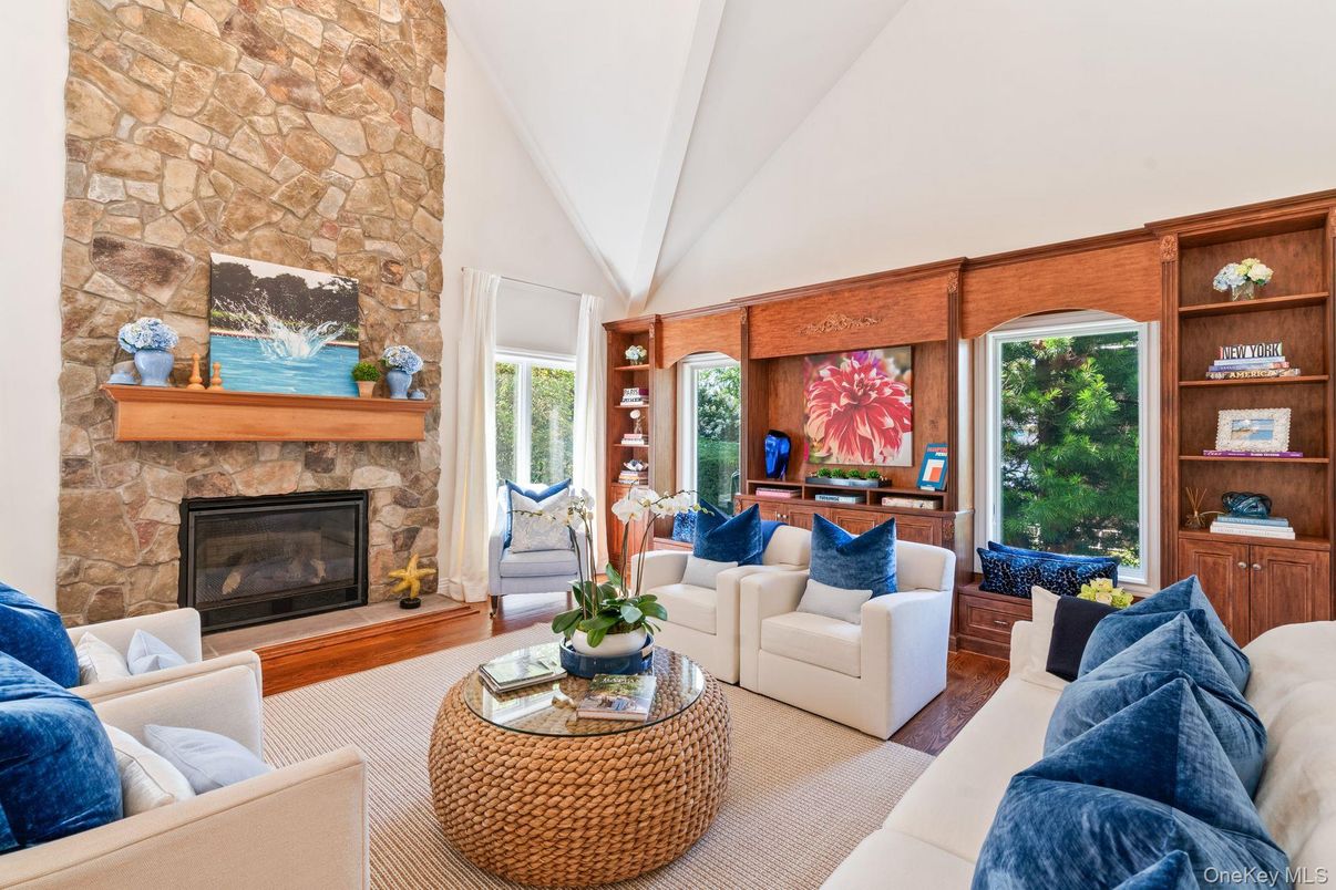 Fireplace, Interior, Living room, Stone Walls