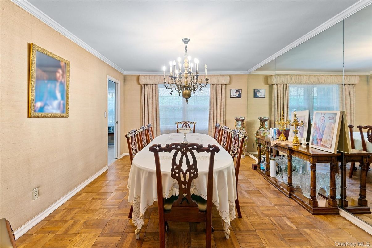 Chandelier, Dining room, Interior, Wood Texture Flooring