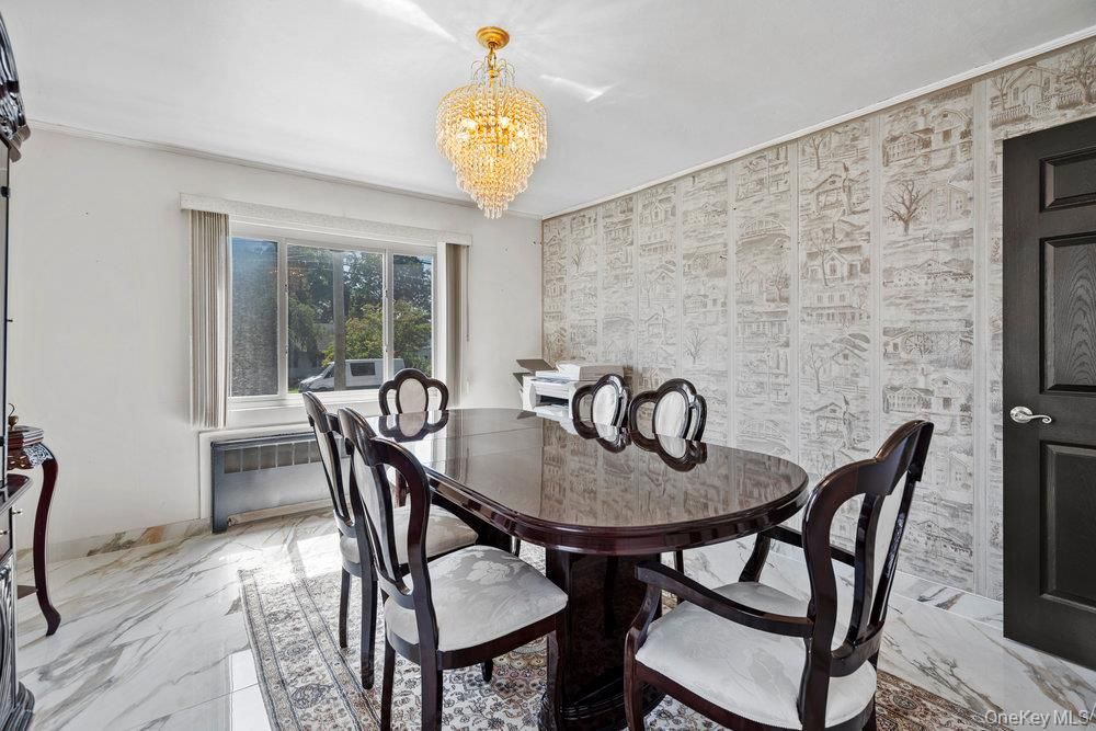 Chandelier, Dining room, Interior, Marble