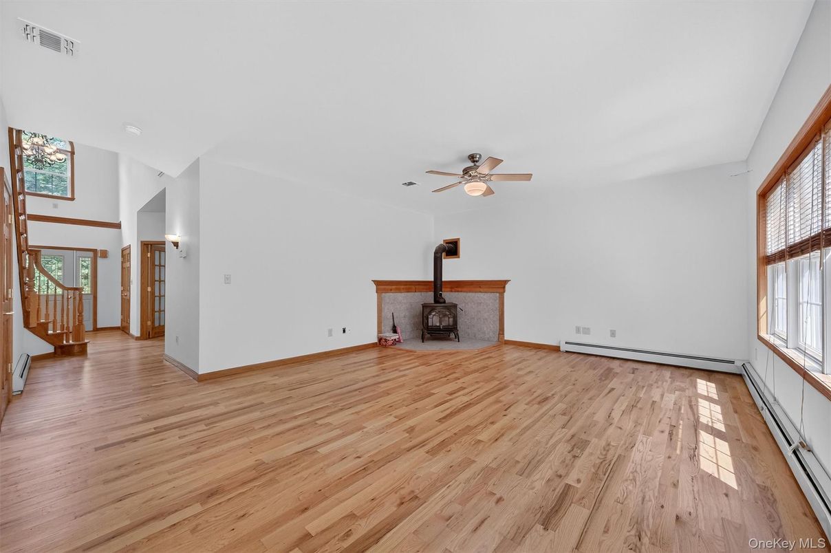 Empty room, Fireplace, Interior, Wood Texture Flooring