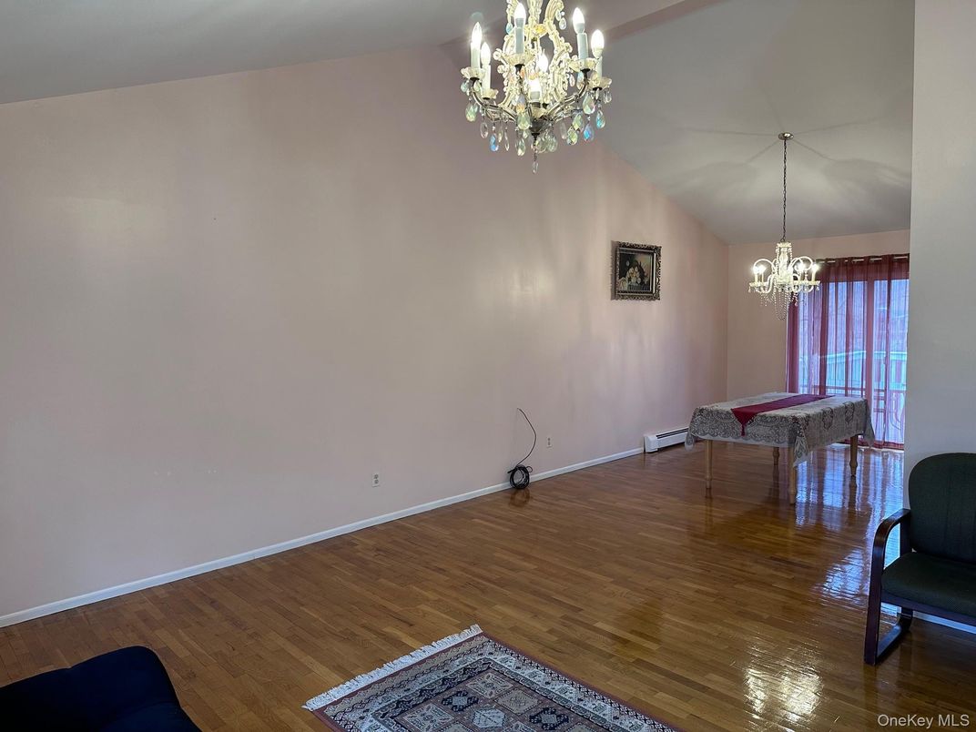 Chandelier, Empty room, Interior, Wood Texture Flooring