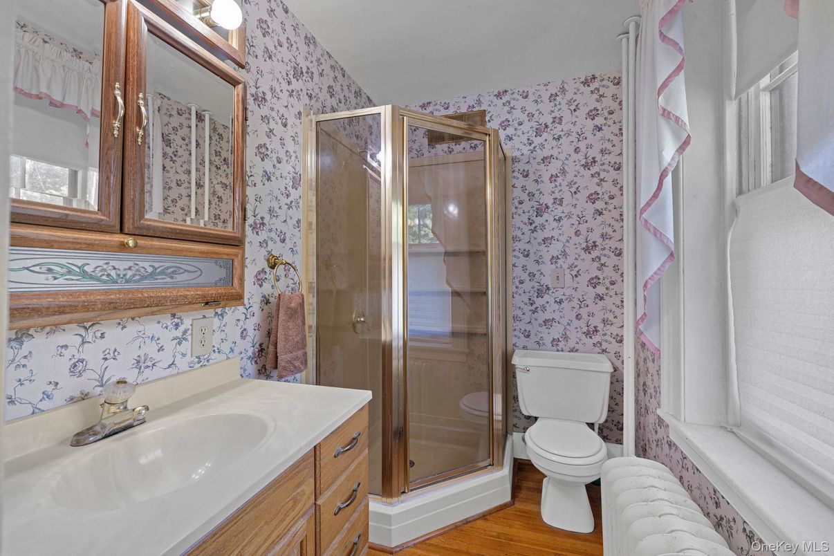 Bathroom, Glass Shower, Interior, Wood Texture Flooring
