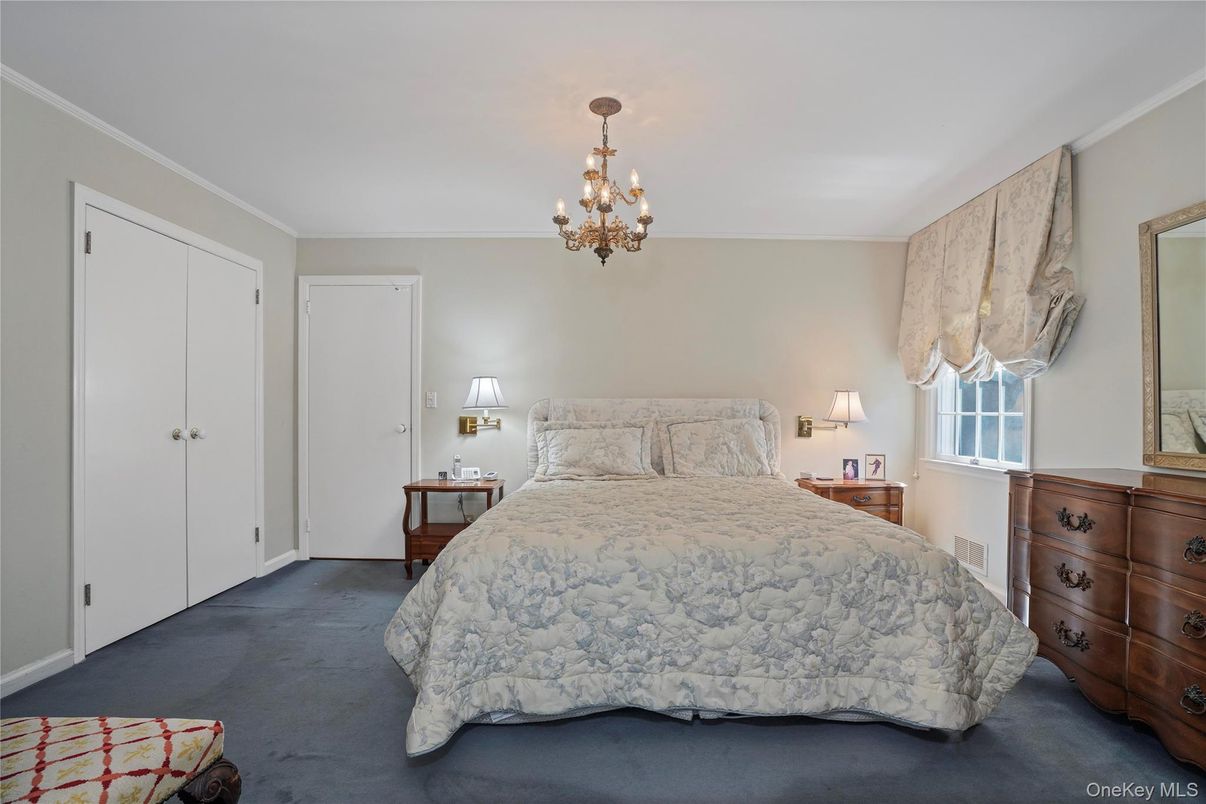 Bedroom, Chandelier, Interior