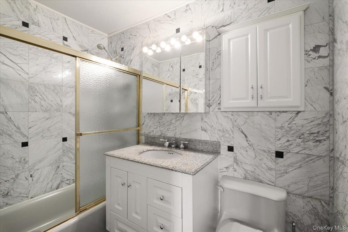 Bathroom, Glass Shower, Interior, Marble Walls