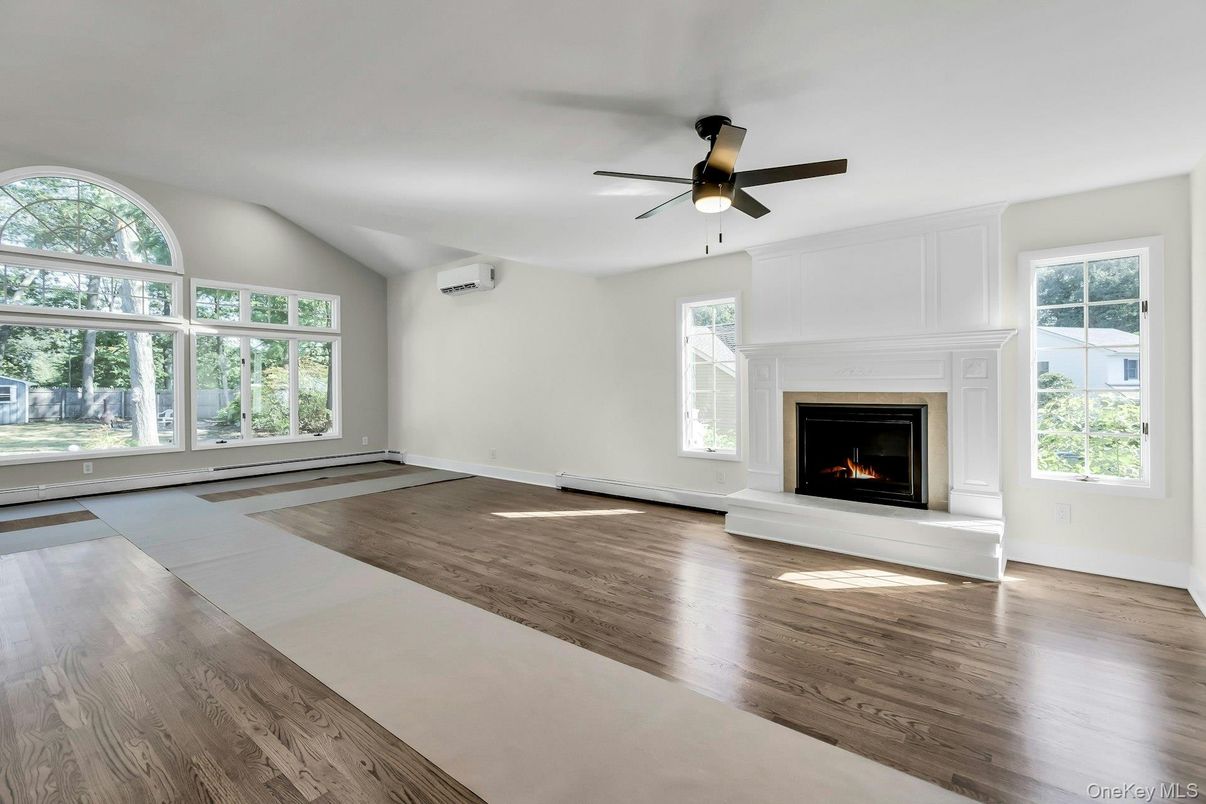 Empty room, Fireplace, Interior, Wood Texture Flooring