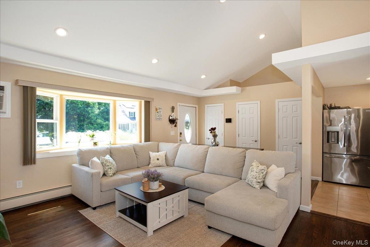 Interior, Kitchen, Living room, Recessed Lighting, Stainless Steel Appliances, Wood Texture Flooring