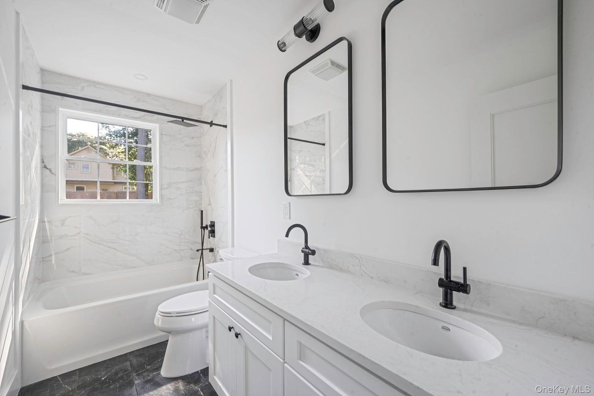Bathroom, Dual Sink Vanities, Interior, Marble Walls