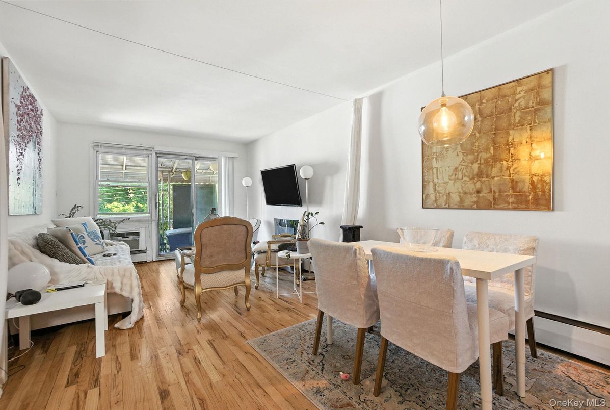 Dining room, Interior, Living room, Pendant Lights, Wood Texture Flooring